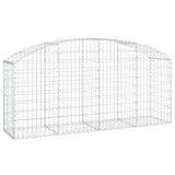 Arched Gabion Basket 200x50x80/100 cm Galvanised Iron - Front View