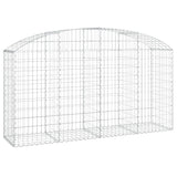 Arched Gabion Basket 200x50x100/120 cm Galvanised Iron - Front View