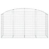 Arched Gabion Basket 200x50x100/120 cm Galvanised Iron - Side View