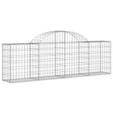 Arched Gabion Basket 200x30x60/80 cm Galvanised Iron - Front View