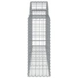 Arched Gabion Basket 200x30x80/100 cm Galvanised Iron - Top-Down View