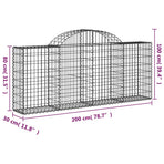 Arched Gabion Basket 200x30x80/100 cm Galvanised Iron