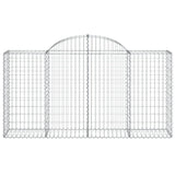 Arched Gabion Basket 200x50x100/120 cm Galvanised Iron - Side View