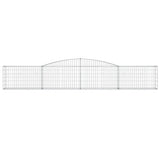Arched Gabion Basket 400x30x60/80 cm Galvanised Iron - Side View