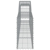 Arched Gabion Basket 400x30x60/80 cm Galvanised Iron - Top-Down View
