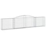 Arched Gabion Basket 400x30x80/100 cm Galvanised Iron - Front View