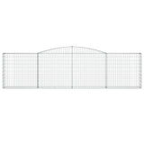 Arched Gabion Basket 400x30x100/120 cm Galvanised Iron - Side View