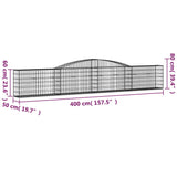 Arched Gabion Basket 400x50x60/80 cm Galvanised Iron - 45-Degree Angle