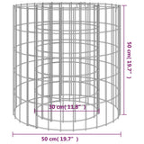 Gabion Fire Pit Ø 50 cm Galvanised Iron - 45-Degree Angle