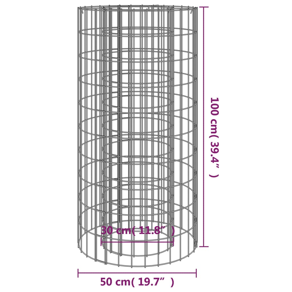 Gabion Fire Pit ? 50 cm Galvanised Iron