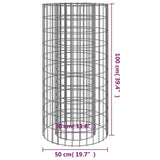 Gabion Fire Pit Ø 50 cm Galvanised Iron - 45-Degree Angle