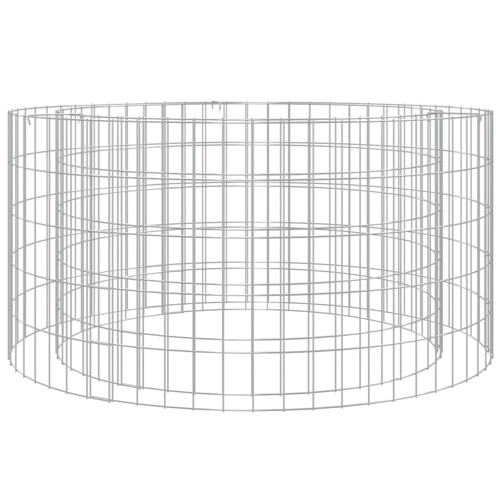 Gabion Fire Pit ? 100 cm Galvanised Iron