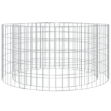 Gabion Fire Pit Ø 100 cm Galvanised Iron - Front View