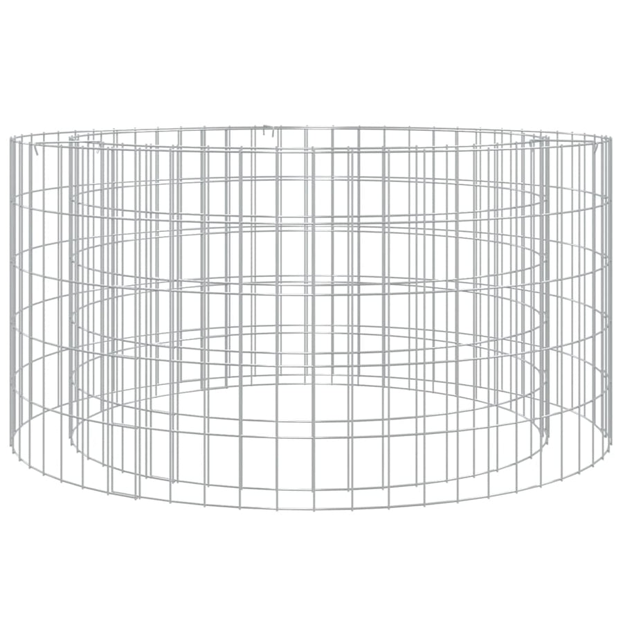 Gabion Fire Pit ? 100 cm Galvanised Iron