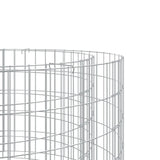 Gabion Fire Pit Ø 100 cm Galvanised Iron - Top-Down View