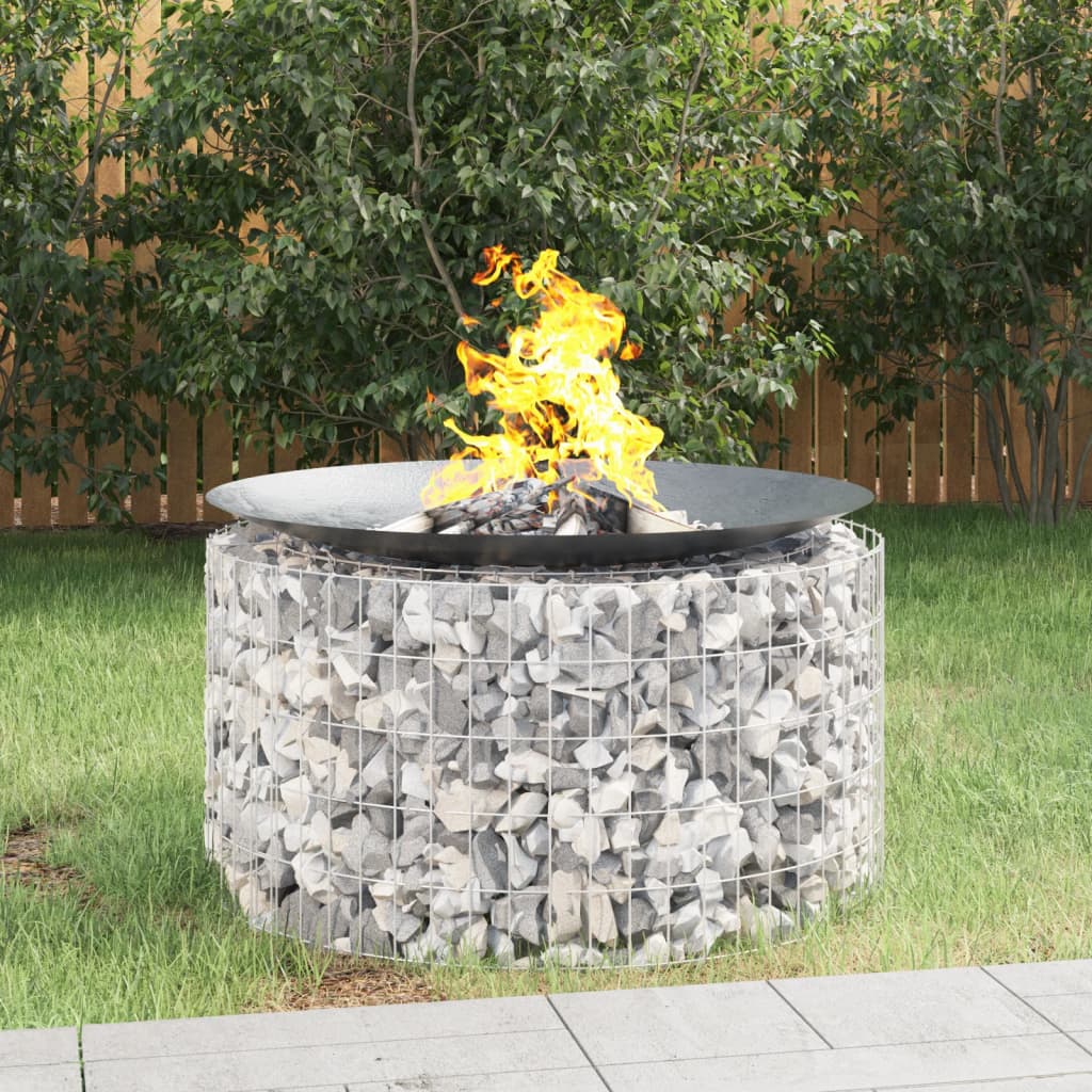 Gabion Fire Pit ? 100 cm Galvanised Iron