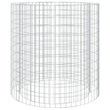 Gabion Fire Pit Ø 100 cm Galvanised Iron - Front View