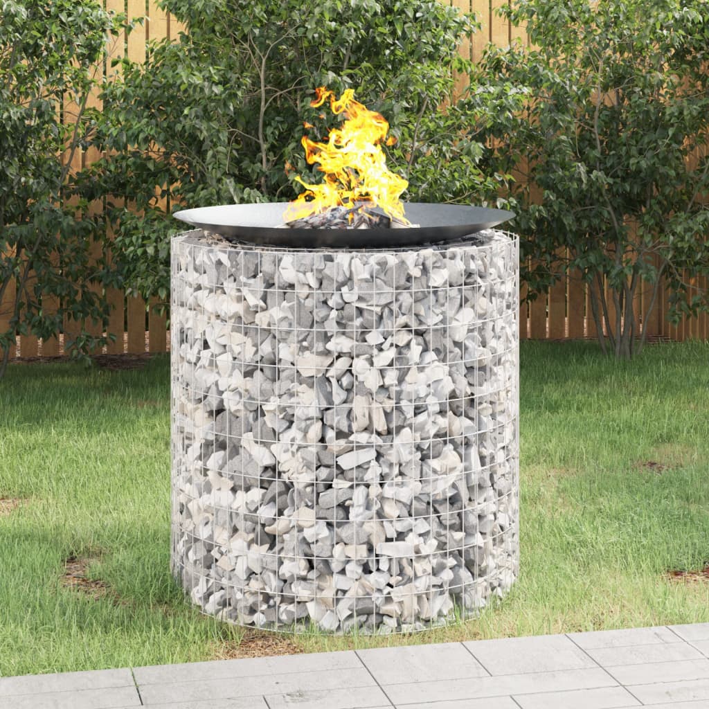 Gabion Fire Pit ? 100 cm Galvanised Iron