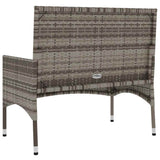 2-Seater Garden Bench with Cushions Grey Poly Rattan - Rear View