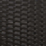 2-Seater Garden Bench with Cushions Black Poly Rattan - Low Angle
