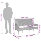 3-Seater Garden Bench with Cushions Black Poly Rattan - Extra Image