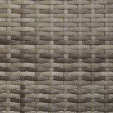 3-Seater Garden Bench with Cushions Grey Poly Rattan - Low Angle