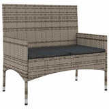4 Piece Garden Lounge Set with Cushions Grey Poly Rattan - Extra Image