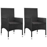 4 Piece Garden Lounge Set with Cushions Black Poly Rattan