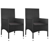 4 Piece Garden Lounge Set with Cushions Black Poly Rattan - Close-Up Angle