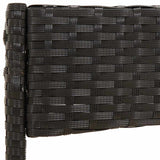 4 Piece Garden Lounge Set with Cushions Black Poly Rattan - Rear View