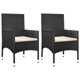 4 Piece Garden Lounge Set with Cushions Black Poly Rattan - Close-Up Angle