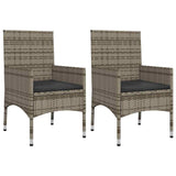 4 Piece Garden Lounge Set with Cushions Grey Poly Rattan - Close-Up Angle