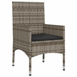 4 Piece Garden Lounge Set with Cushions Grey Poly Rattan - Low Angle