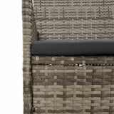 4 Piece Garden Lounge Set with Cushions Grey Poly Rattan - Extra Image