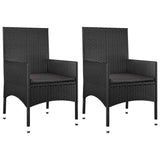 4 Piece Garden Lounge Set with Cushions Black Poly Rattan