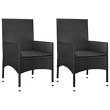 4 Piece Garden Lounge Set with Cushions Black Poly Rattan - Close-Up Angle