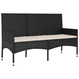 4 Piece Garden Lounge Set with Cushions Black Poly Rattan