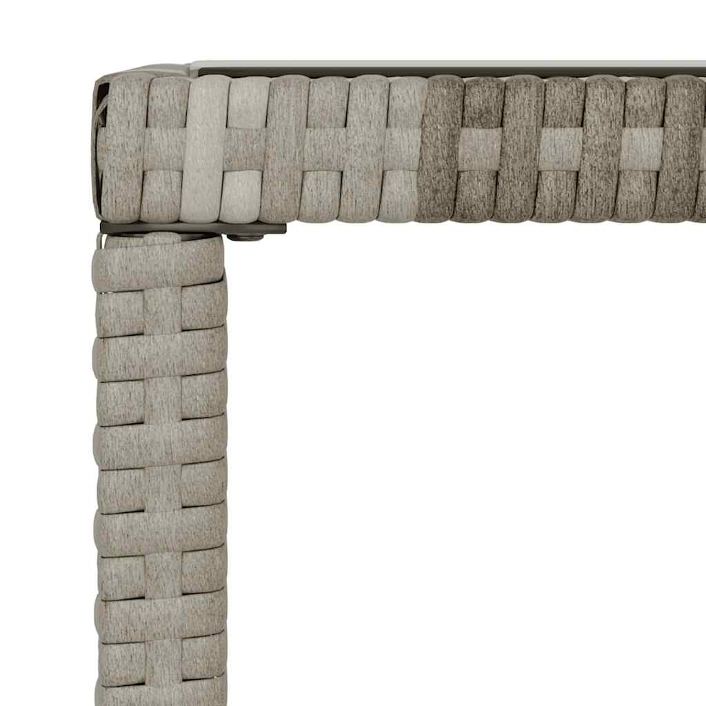 4 Piece Garden Lounge Set with Cushions Grey Poly Rattan