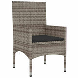 4 Piece Garden Lounge Set with Cushions Grey Poly Rattan