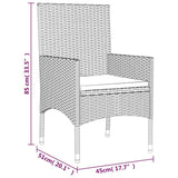 4 Piece Garden Lounge Set with Cushions Grey Poly Rattan