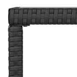 4 Piece Garden Lounge Set with Cushions Black Poly Rattan - Rear View