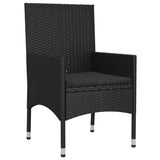 4 Piece Garden Lounge Set with Cushions Black Poly Rattan - Close-Up Angle