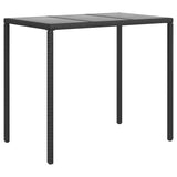 6 Piece Garden Lounge Set with Cushions Black Poly Rattan - Top-Down View