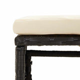 6 Piece Garden Lounge Set with Cushions Black Poly Rattan - Extra Image