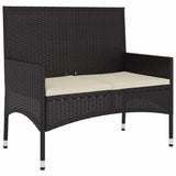 6 Piece Garden Lounge Set with Cushions Black Poly Rattan - Extra Image
