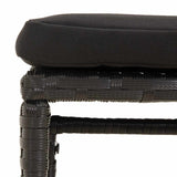 6 Piece Garden Lounge Set with Cushions Black Poly Rattan - Extra Image