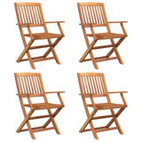 5 Piece Garden Dining Set Solid Wood Acacia - Top-Down View