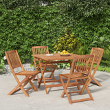 5 Piece Garden Dining Set Solid Wood Acacia