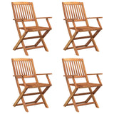 5 Piece Garden Dining Set Solid Wood Acacia - Top-Down View