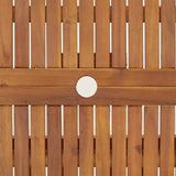 5 Piece Garden Dining Set Solid Wood Acacia - Close-Up Angle
